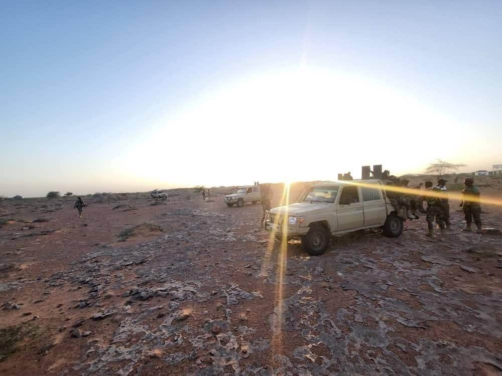 Somali National Armed Forces and Community Defense Forces take positions outside Xarar Dheere as the Al-Shabaab stronghold coastal town falls in the hands of the government.